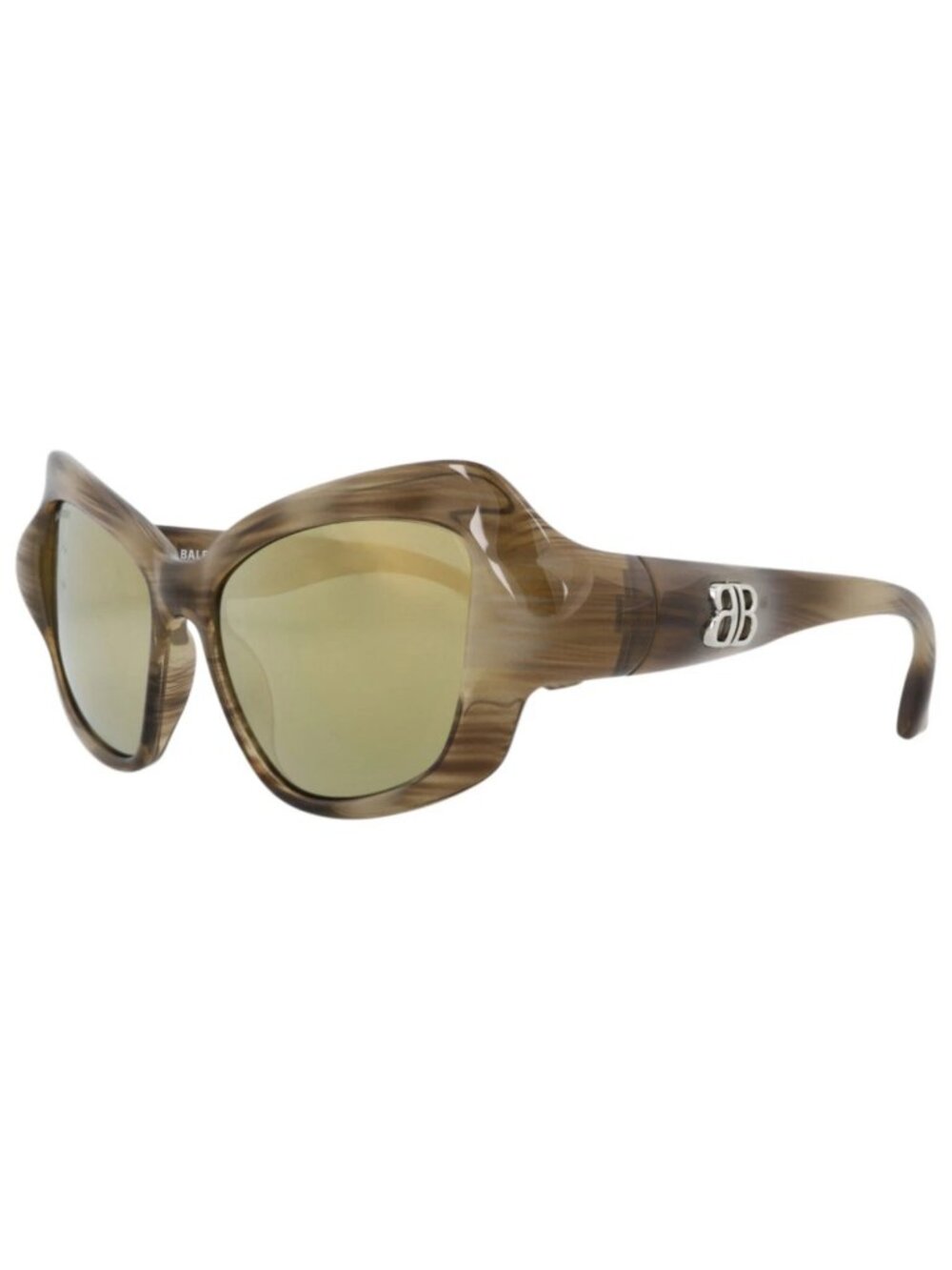 New Balenciaga Women's Sunglasses Cat Eye Bio Injection Frame Havana Havana